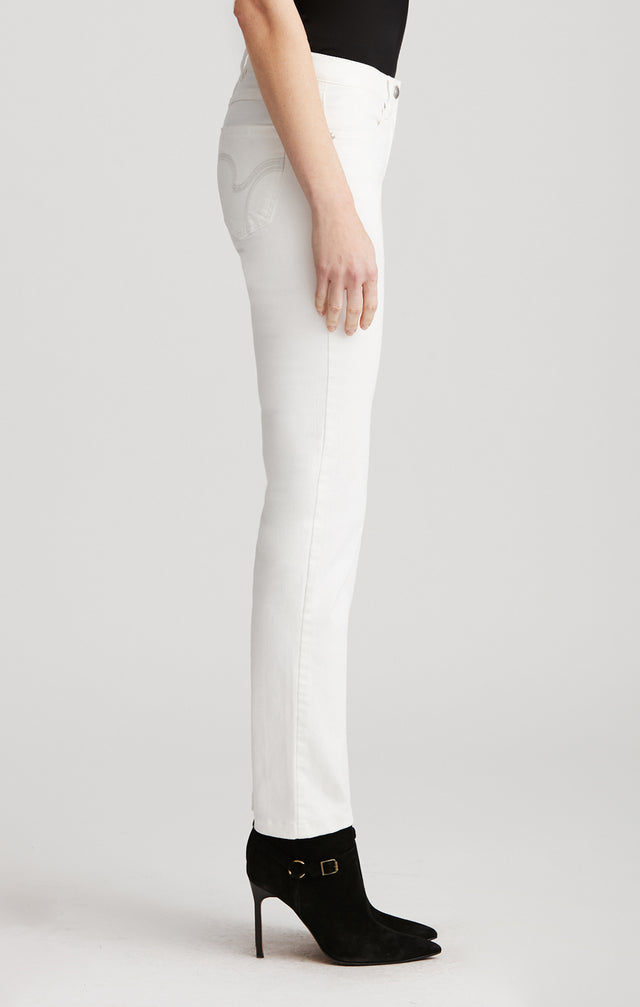 Wanderlust White - Peached Cotton Jeans - On Model
